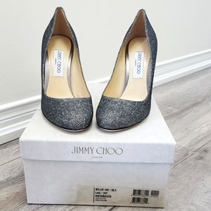 100% Authentic BNIB Jimmy Choo Billie 100 in anthracite, Sz 38.5